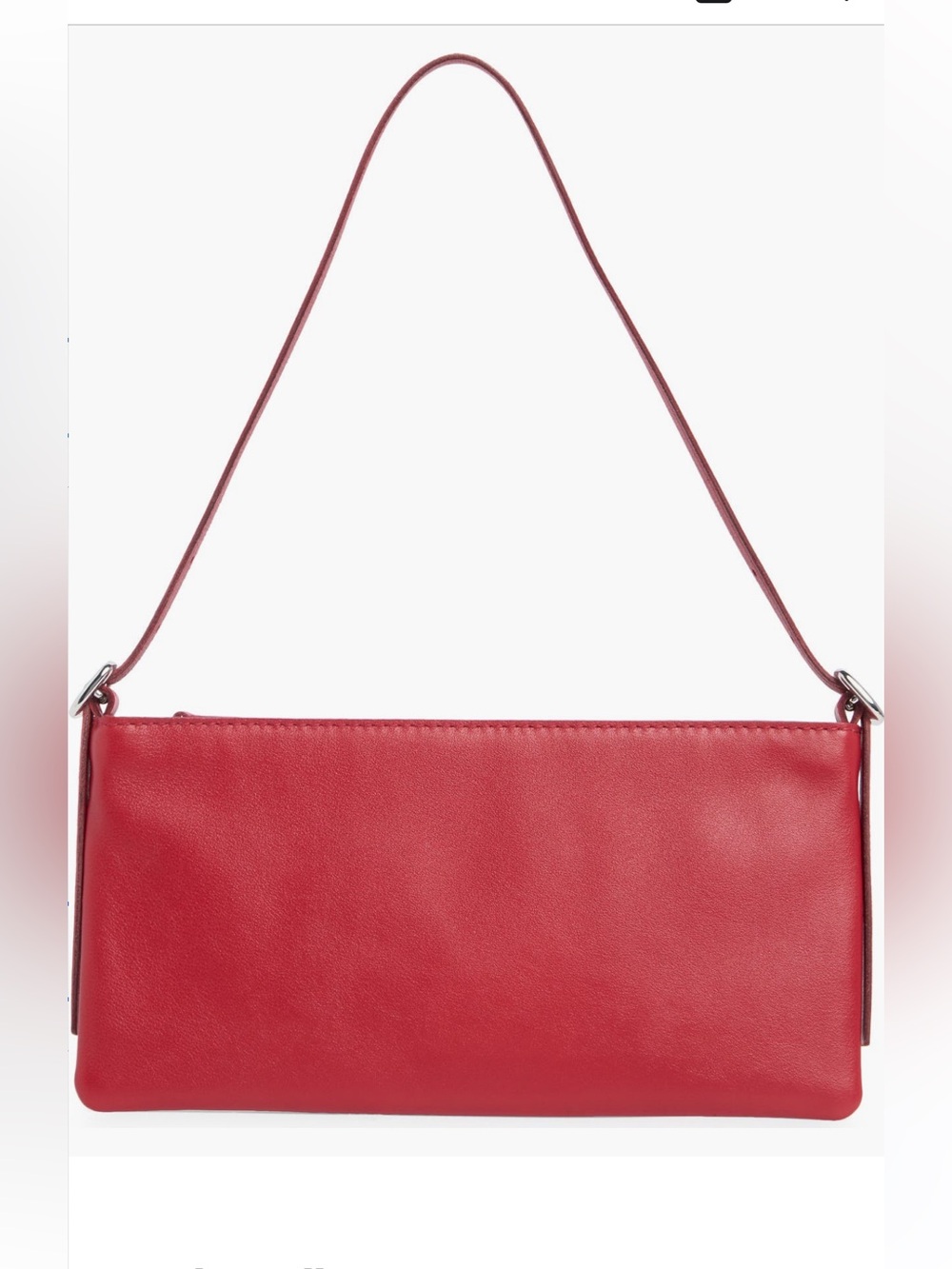 Madewell Mini Sculptural Buckle Red Leather Shoulder Bag Y2K 90s Baguette